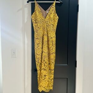 Dress the population Yellow Lace Dress – size small – worn once